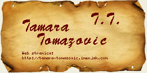 Tamara Tomazović vizit kartica